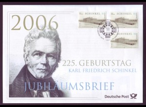Bund Jubiläumsbrief 2006 Mi.Nr. 2527 ESST 225. Geburtstag Karl Fried. Schinkel
