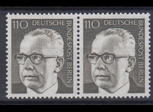 Berlin 428 waagerechtes Paar Dr. Gustav Heinemann 110 Pf postfrisch