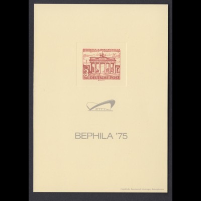 Vignette Sonderdruck Berlin Bl. 7b auf Manilakarton mit eingeprägtem Markenbild