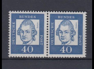 Bund 355x waagerechtes Paar Bedeutende Deutsche 40 Pf postfrisch