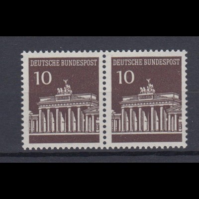 Bund 506 waagerechtes Paar Brandenburger Tor 10 Pf postfrisch