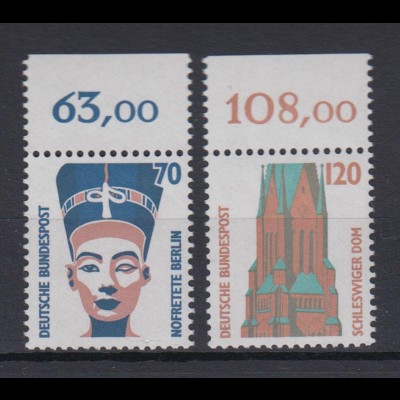 Bund 1374-1375 mit Oberrand SWK 70 Pf + 120 Pf postfrisch