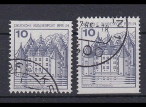 Berlin 532 C/D oben + unten geschnitten Burgen + Schlösser 10 Pf gestempelt /8