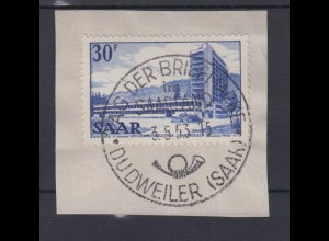 Saarland 332 Ansichten aus dem Saarland 30 Fr mit ESST auf Briefstück /1