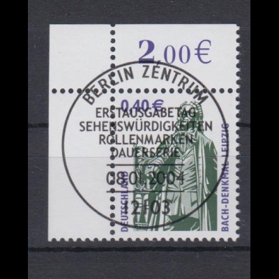 Bund 2375 Eckrand links oben SWK 40 Cent mit Ersttagsstempel Berlin