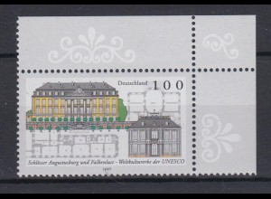 Bund 1913 Eckrand rechts oben UNESCO-Welterbe 100 Pf postfrisch 