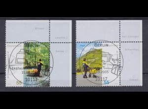 Bund 2481-2482 Eckrand rechts oben Post Briefzustellung 55 C ESST Berlin