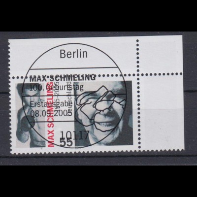 Bund 2489 Eckrand rechts oben Max Schmeling 55 C ESST Berlin