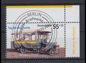 Bund 2456 Eckrand rechts oben Tag der Briefmarke Kraftpost 55+ 25 C ESST Berlin