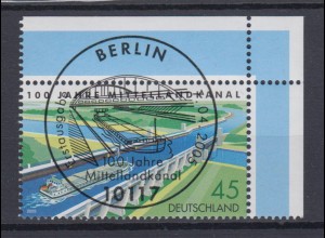 Bund 2454 Eckrand rechts oben 100 Jahre Mittellandkanal 45 C ESST Berlin