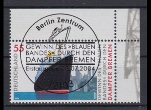 Bund 2412 Eckrand rechts oben Dampfer Bremen 55 C ESST Berlin