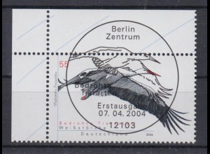 Bund 2393 Eckrand links oben Bedrohte Tierarten 55 Cent ESST Berlin