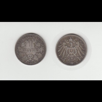 Silbermünze Kaiserreich 1 Mark 1896 A Jäger Nr. 17 /58