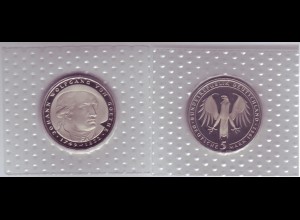 Münze 5 DM 1982 D Johann Wolfgang v. Goethe polierte Platte /35