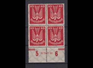 Deutsches Reich 345 x Unterrand 4er Block +HAN Flugpostmarken Holztaube 10 Pf **