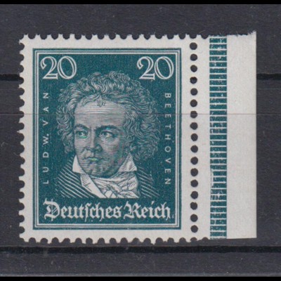 Deutsches Reich 392x mit Seitenrand Ludwig van Beethoven 20 Pf **