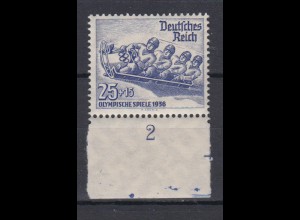 Deutsches Reich 602x mit Unterrand Olympische Winterspiele 1936 25+ 15 Pf **