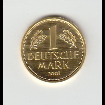 Goldmünze Goldmark 1 Deutsche Mark 2001 zum Abschied von der Deutschen Mark