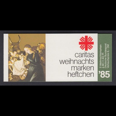 Bund Caritas Weihnachten Markenheftchen 5x 1267 80+ 40 Pf 1985 postfrisch 