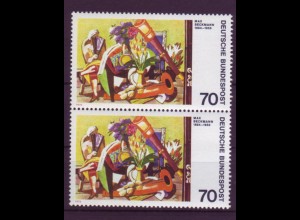 Bund 822 II mit Plattenfehler im Paar Deutscher Expressionismus 70 Pf postfrisch