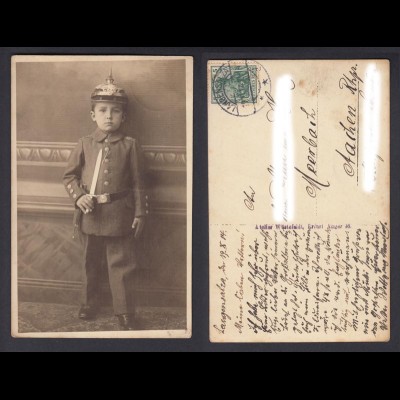 Ansichtskarte Junge in Uniform gestempelt Langensalza 1914