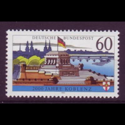 Bund 1583 x ohne Fluoreszenz 2000 Jahre Koblenz 60 Pf postfrisch