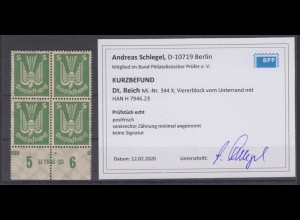 Deutsches Reich 344 x Paar Unterrand + HAN 5 Pf ** Kurzbefund Schlegel /3 
