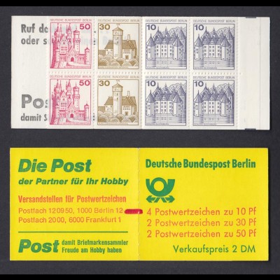 Berlin Markenheftchen 10b ZB Burgen + Schlösser 1977 postfrisch 