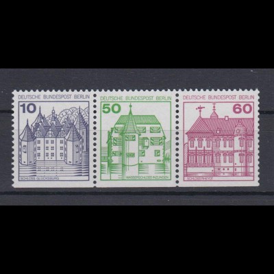 Berlin 532,615,611 D unten geschnitten Burgen + Schlösser Zusammendrucke W76 **