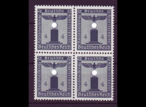 Deutsches Reich Dienst D 157 ohne WZ 4er Block 4 Pf postfrisch 