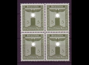 Deutsches Reich Dienst D 158 ohne WZ 4er Block 5 Pf postfrisch 