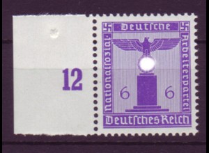 Deutsches Reich Dienst D 159 ohne WZ 6 Pf postfrisch Seitenrand links