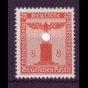 Deutsches Reich Dienst D 160 ohne WZ Einzelmarke 8 Pf postfrisch 