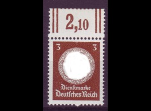 Deutsches Reich Dienst D 166 ohne WZ mit Oberrand 3 Pf postfrisch /1