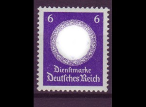 Deutsches Reich Dienst D 169a ohne WZ Einzelmarke 6 Pf postfrisch