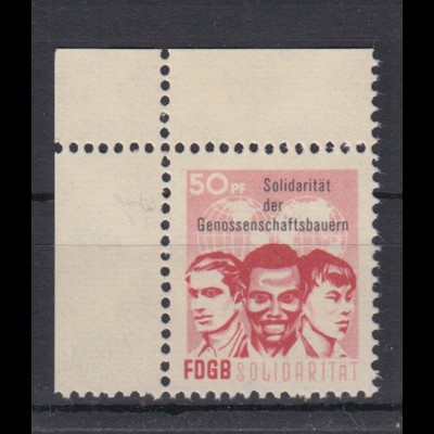 DDR Spendenmarken FDGB Eckrand links oben 50 Pf postfrisch