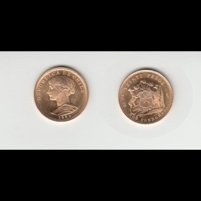 Goldmünze Chile 20 Pesos 1959