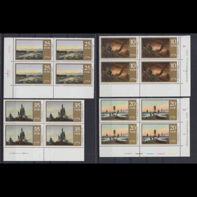 DDR 1958-1959 Eckrand links unten DV 1860 links oben 1861 4er Block Gemälde **