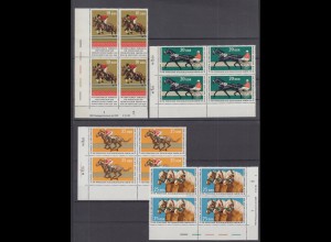 DDR 1969-1972 Eckrand links oben + unten DV 4er Bl. Kongress für Pferdezucht **