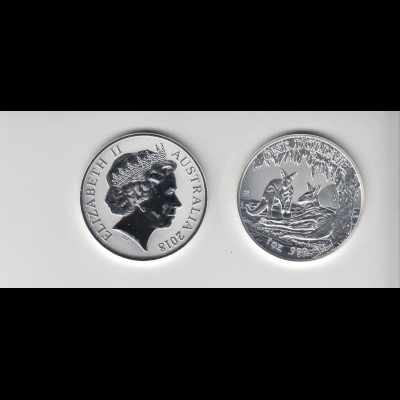 Silbermünze 1 OZ Australien Känguru 1 Dollar 2018 in Kapsel