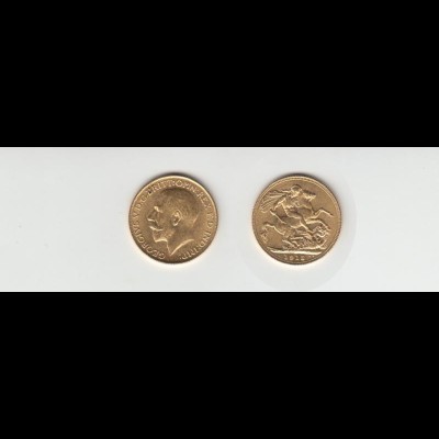 Goldmünze Großbritannien Georg V. 1 Sovereign 1913