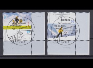 Bund 2447-2448 Eckrand rechts unten Post Briefzustellungen 55 Cent ESST Berlin
