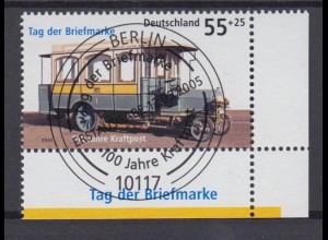 Bund 2456 Eckrand rechts unten Tag der Briefmarke Kraftpost 55+ 25 C ESST Berlin