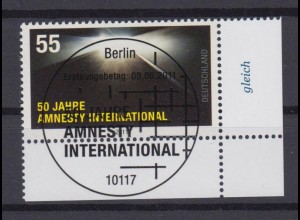 Bund 2873 Eckrand rechts unten 50 Jahre Amnesty International 55 C ESST Berlin