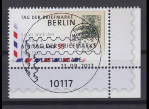 Bund 2954 Eckrand rechts unten Tag der Briefmarke 55 C ESST Berlin