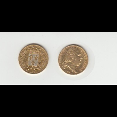 Goldmünze Frankreich Louis XVIII. 20 Francs 1819 A