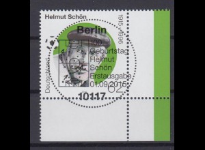 Bund 3174 Eckrand rechts unten 100. Geburtstag Helmut Schön 62 C ESST Berlin