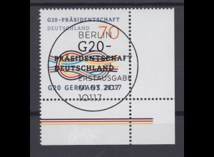 Bund 3291 Eckrand rechts unten G 20 Präsidentschaft Deutschland 70 C ESST Berlin