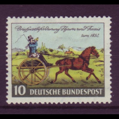 Bund 160 Briefpostbeförderung Thurn und Taxis 10 Pf postfrisch 