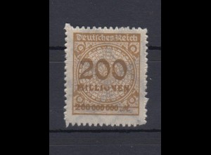 Deutsches Reich 323 BP Eintelmarke Ziffern im Kreis 200 Mio M postfrisch